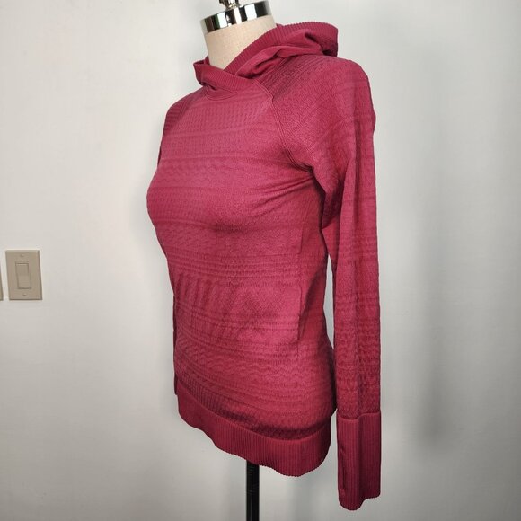 Lululemon Rest Less Hoodie Violet Red 8 Long Sleeve Textured Athletic W3BKFS - Picture 2 of 8